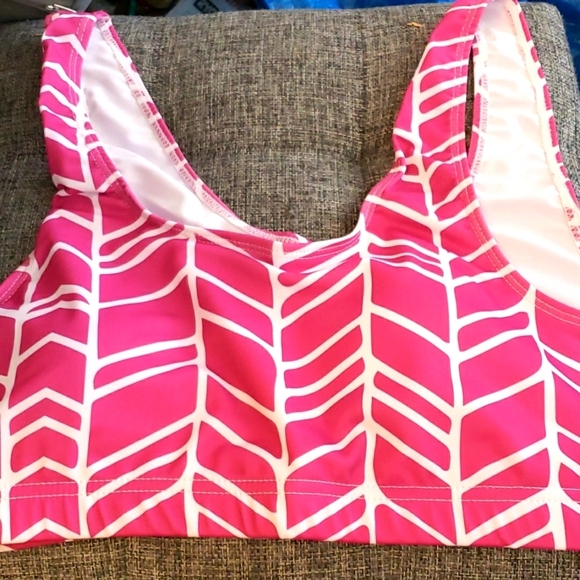 Real Essentials 3 Pack of Floral, Pink Pattern and Solid Black Bikinis Size M - Picture 4 of 7